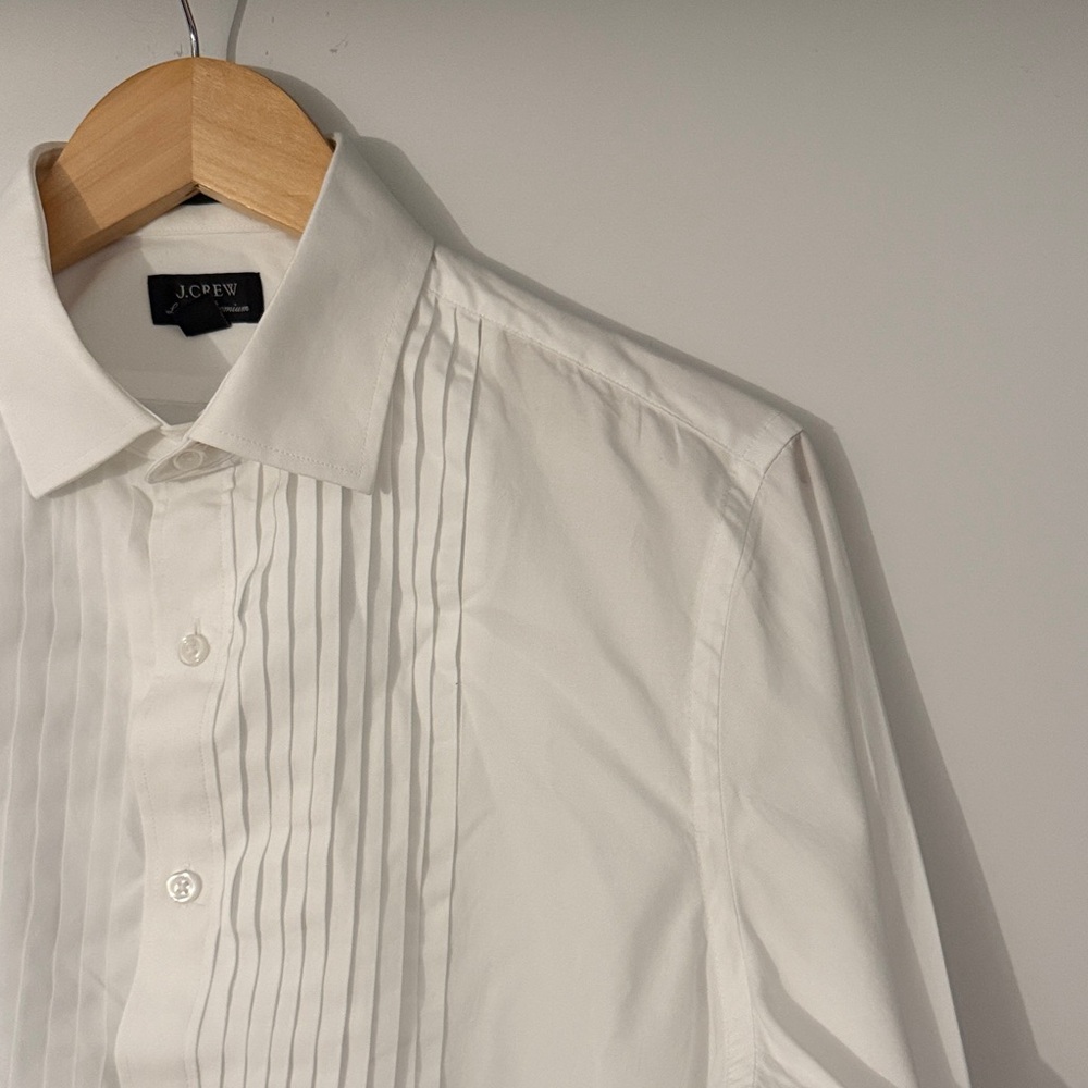 J.Crew Ludlow Premium Pleated-Bib Tuxedo Shirt in White - 15.5 / 33